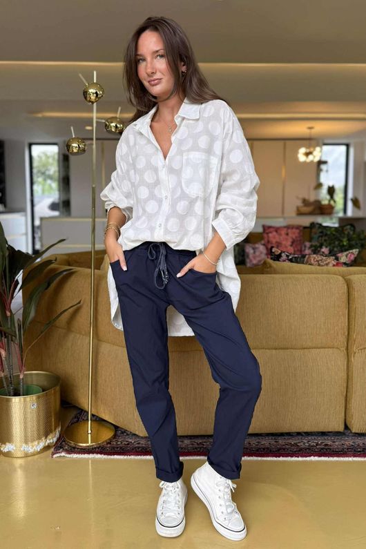 Made in Italy Luxury Smooth Magic Trouser Navy 
